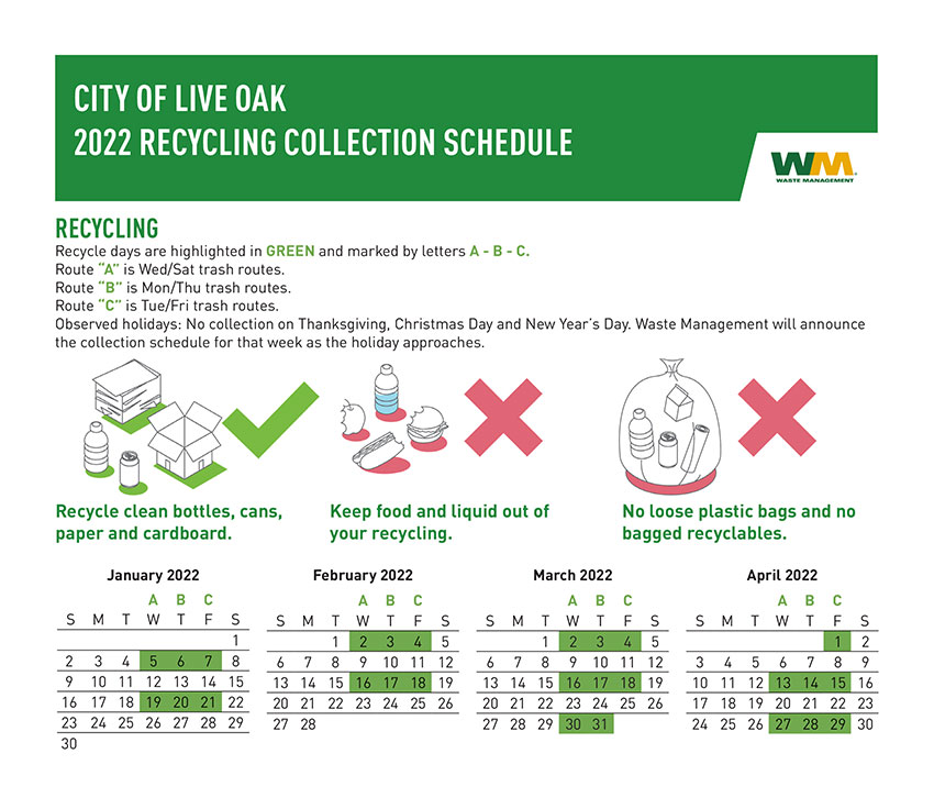 2022 Recycling Collection Calendar