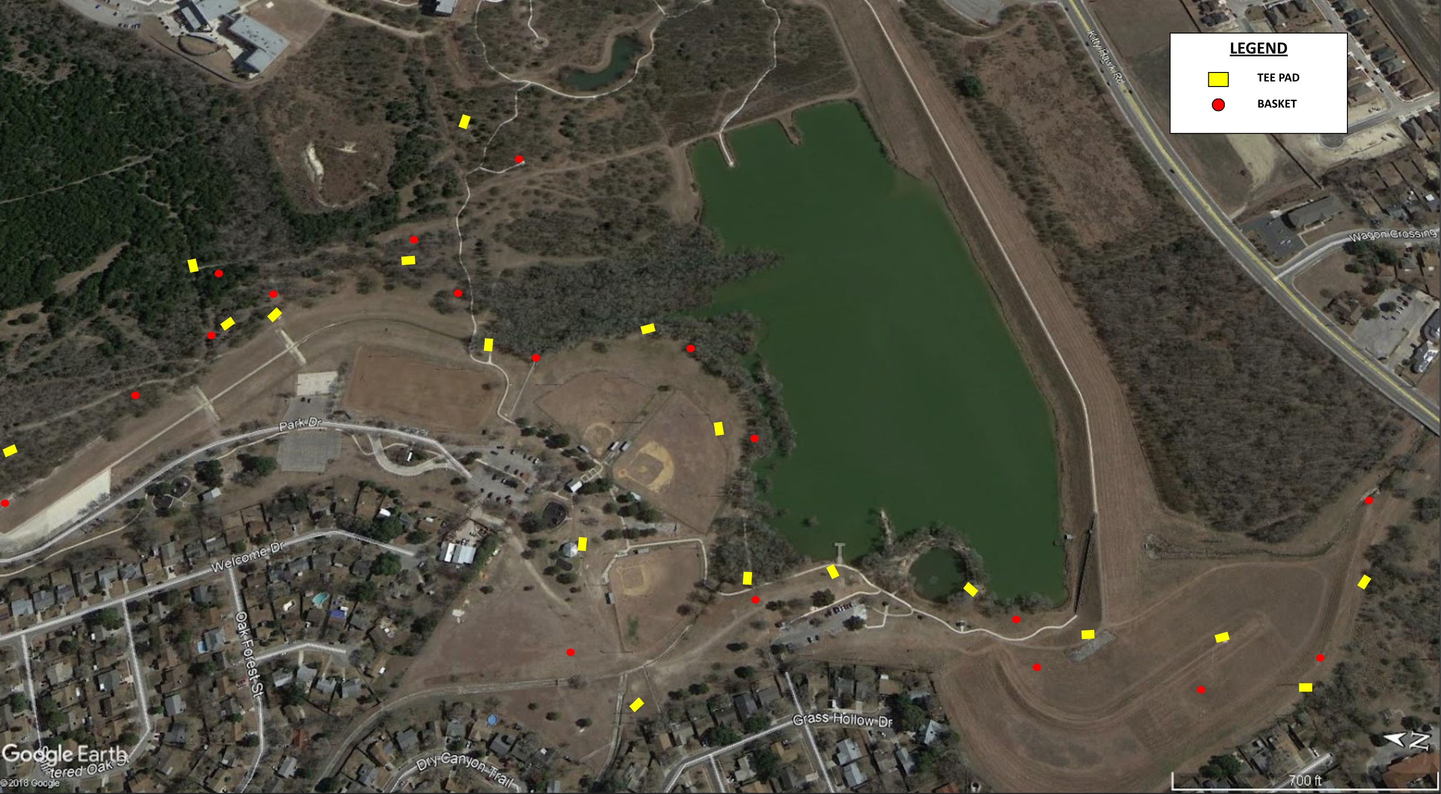 Disk Golf Course Map Ariel View