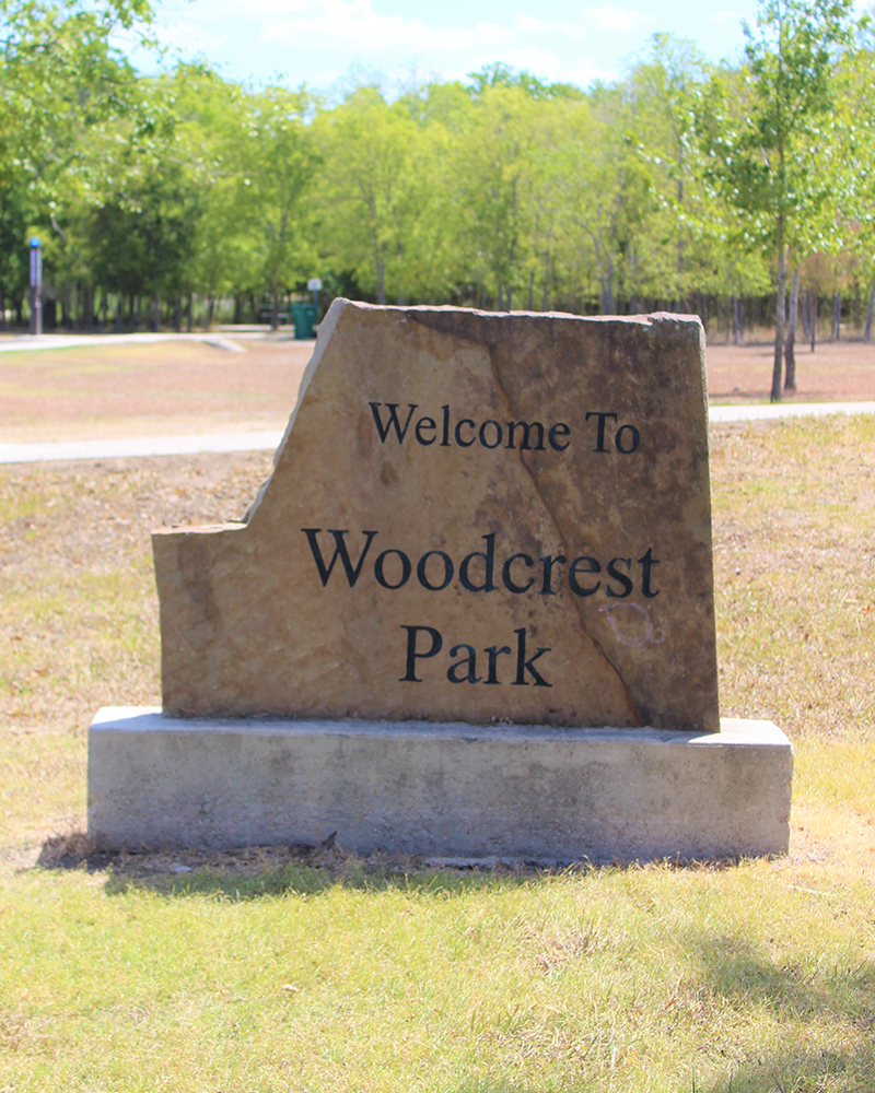 Woodcrest Nature Park entrance sign