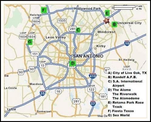 Live Oak Attractions Map